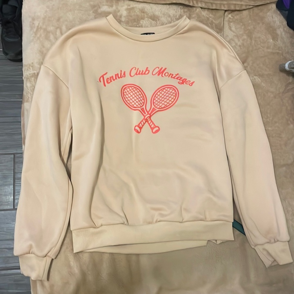 Tennis club montages sweater, from shein, size small.